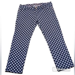 Kate Spade Blue and White Checkered Skinny capri Jeans